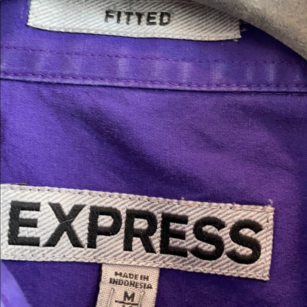 Express Purple Fitted shirt - Picture 2 of 5